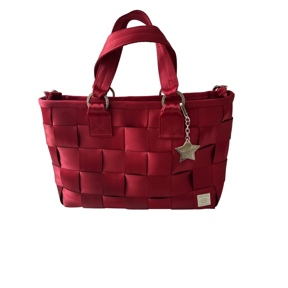 Harveys Seatbelt Bag Purse Red Woven Tote Crossbody